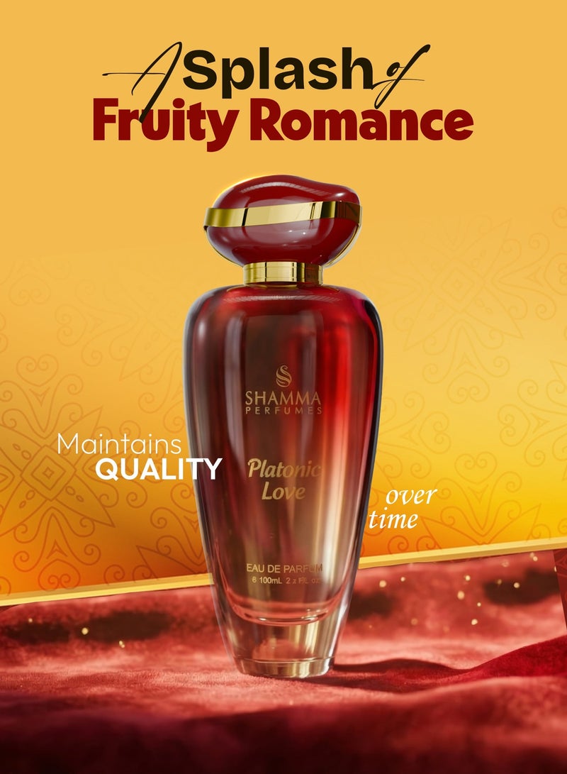 SHAMMA PERFUMES Shamma Perfume Platonic Love 100ML – The Best Floral Fruity Perfume for Women with Long-Lasting Light Projection, a Luxurious Fragrance Featuring Amber Musk and Fruity Floral Notes, Perfect as a Gift for Women and Ideal for Daily Wear - Image 5