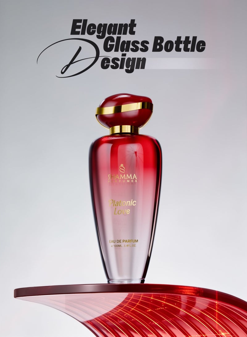 SHAMMA PERFUMES Shamma Perfume Platonic Love 100ML – The Best Floral Fruity Perfume for Women with Long-Lasting Light Projection, a Luxurious Fragrance Featuring Amber Musk and Fruity Floral Notes, Perfect as a Gift for Women and Ideal for Daily Wear - Image 4