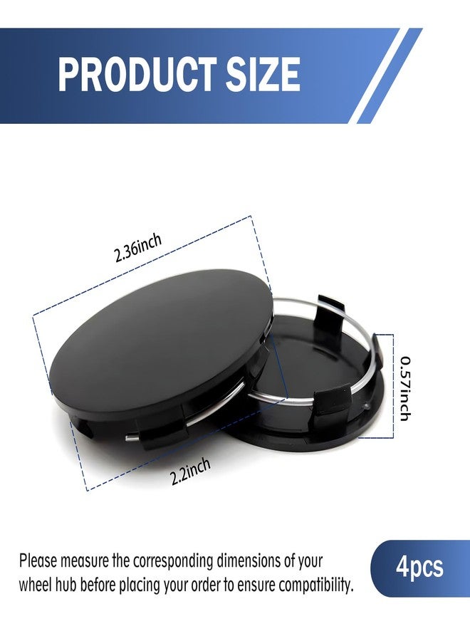Ferianl 4 PCS Car Wheel Center Caps, 60MM/2.36In OD 56MM/2.2In ID, ABS Snap-in Vehicle Rim Hub Caps, Anti-Falling Rust-Proof Wheel Hub Decoration, Universal for SUV, Sedan, Truck(Black) - Image 2