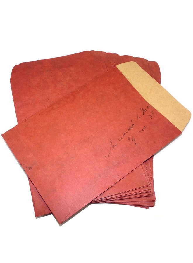 IFAMIO 50 Pcs Vintage Envelopes Red Brown Retro Style Kraft Paper Envelope For Mail Letter Postcard Gift - Image 1