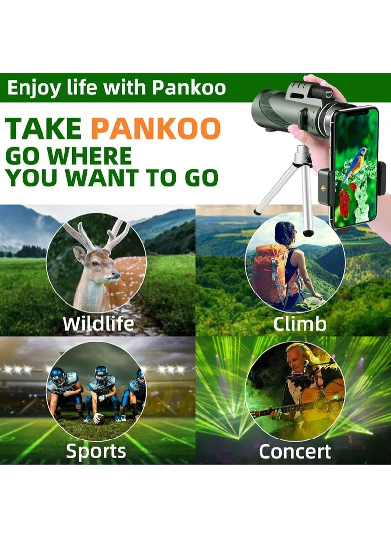 Generic Portable Zoom HD 5000M Telescope Folding Long Distance Mini Powerful Telescope For Hunting Sports Outdoor Camping Travel Green  - Image 3