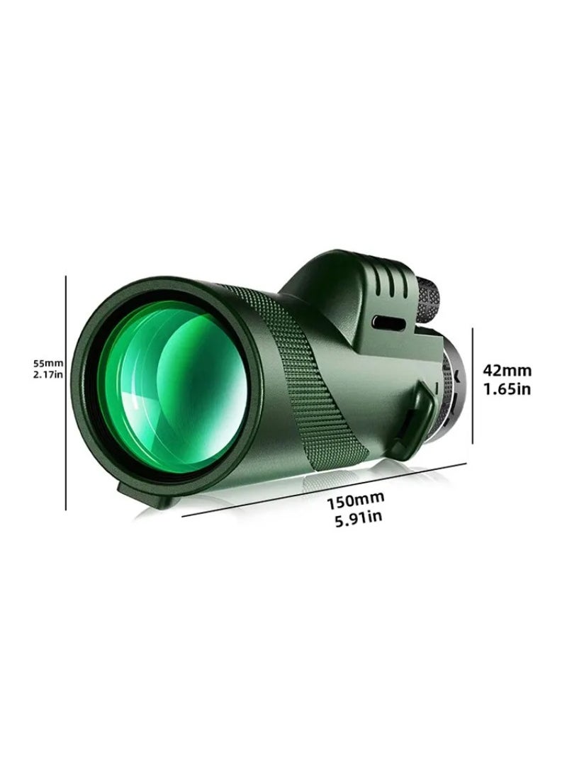 Generic Portable Zoom HD 5000M Telescope Folding Long Distance Mini Powerful Telescope For Hunting Sports Outdoor Camping Travel Green  - Image 5