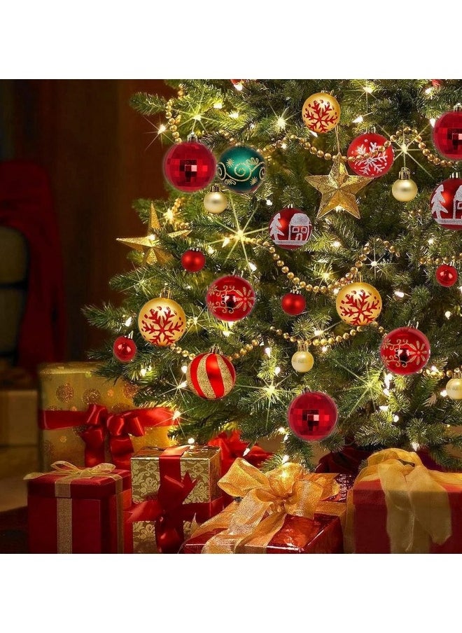 GGEROU 44Pcs Christmas Ball Ornaments Christmas Baubles Shatterproof Christmas Tree Balls Ornaments Hanging Decoration Assorted Ornament  - Image 3