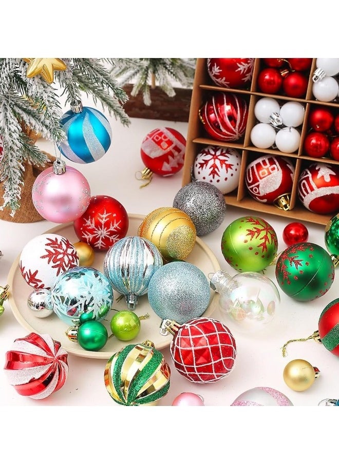 GGEROU 44Pcs Christmas Ball Ornaments Christmas Baubles Shatterproof Christmas Tree Balls Ornaments Hanging Decoration Assorted Ornament  - Image 4
