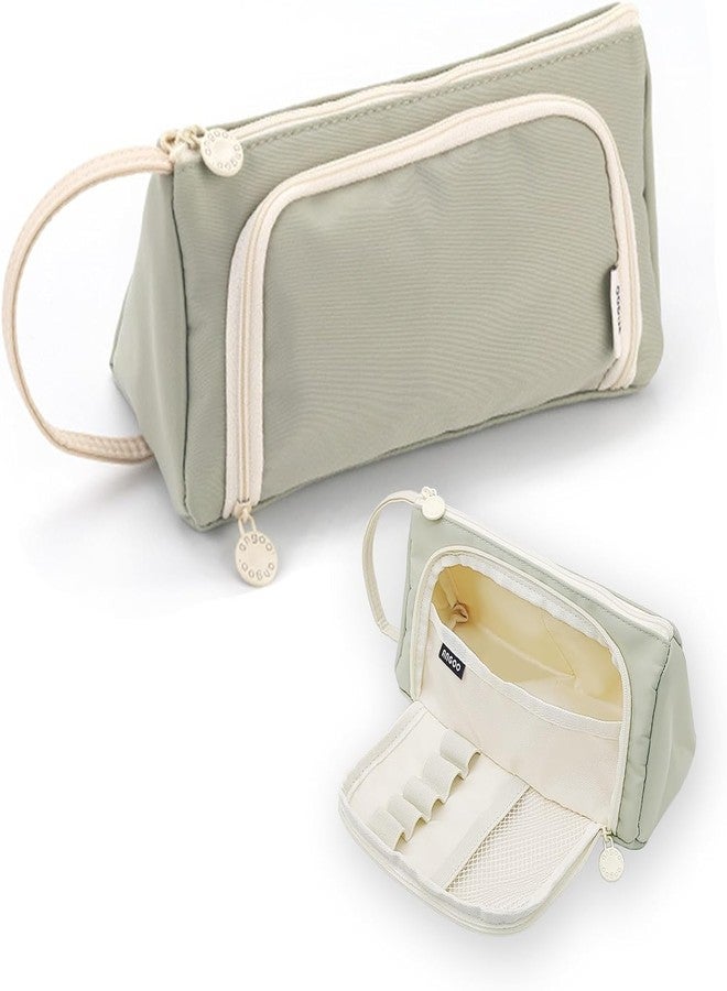 دروبوسيل حقيبة أقلام رصاص كبيرة السعة من البوليستر من DROPOSALE، حقيبة تخزين كبيرة وعالية، حقيبة أقلام تحديد، حقيبة أدوات مكتبية بسيطة، منظم للمدرسة والجامعة والمكتب للفتيات المراهقات (لون أخضر فوشيا) - Image 1