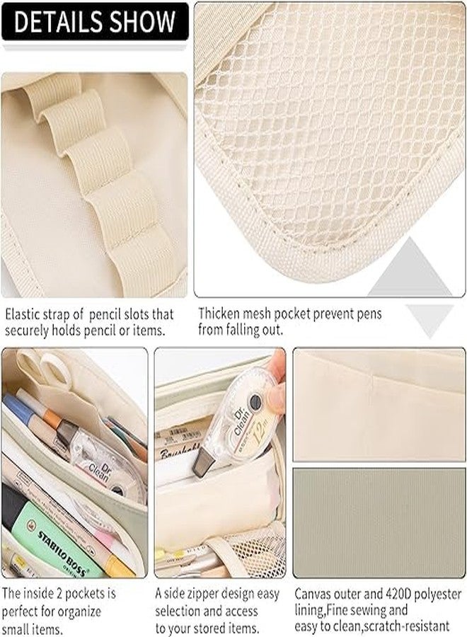 دروبوسيل حقيبة أقلام رصاص كبيرة السعة من البوليستر من DROPOSALE، حقيبة تخزين كبيرة وعالية، حقيبة أقلام تحديد، حقيبة أدوات مكتبية بسيطة، منظم للمدرسة والجامعة والمكتب للفتيات المراهقات (لون أخضر فوشيا) - Image 5