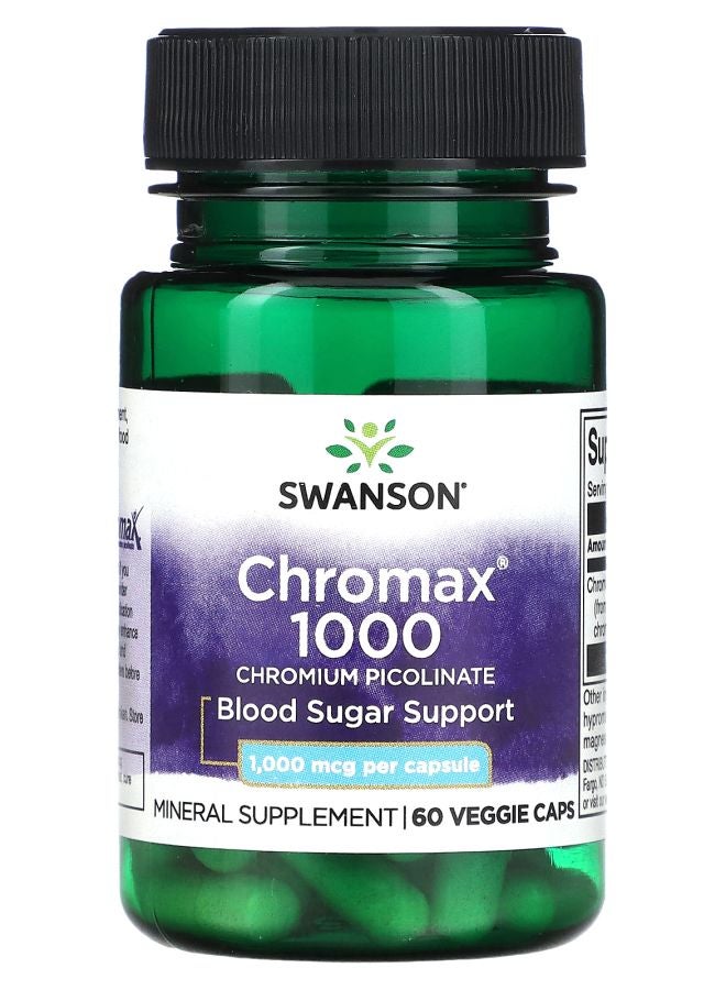 SWANSON Chromax 1000 Chromium Picolinate 1000 mcg 60 Veggie Caps 