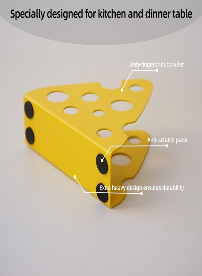 Yeaco Metal Cute Yellow Cheese Silhouette Tabletop Napkin Holder For Table/Freestanding Tissue Dispenser - Image 2