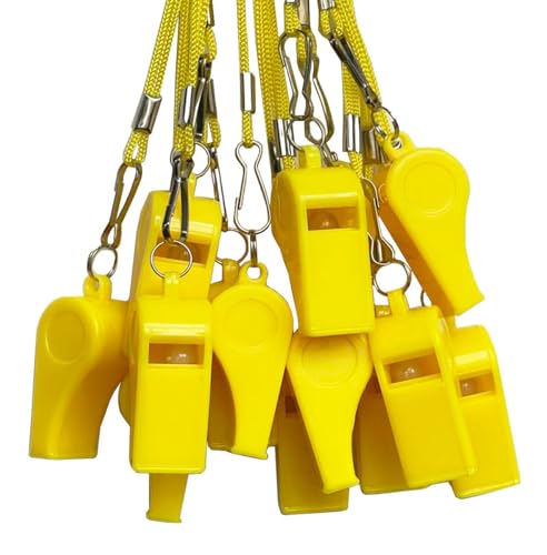 DYBADYSA 20 Pcs Yellow Plastic Loud Whistles with Lanyard for Referee Coaches Basketball Football Sports Training Game Event Lifeguard Survival Emergency Fun School Kids Tool Set Suppliers - Image 1
