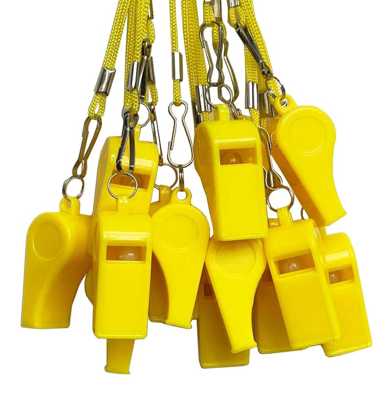 DYBADYSA 20 Pcs Yellow Plastic Loud Whistles with Lanyard for Referee Coaches Basketball Football Sports Training Game Event Lifeguard Survival Emergency Fun School Kids Tool Set Suppliers - Image 2