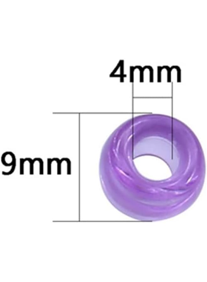 NZNB bead 100Pcs 6x9mm Transparent Plastic Beads Acrylic Spacer Loose Beads for Garment Clothing Decoration Jewelry Making Accessories DIY Personality fashion (Color : Dark Purple)  - Image 3