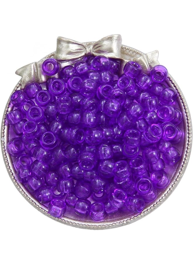 NZNB bead 100Pcs 6x9mm Transparent Plastic Beads Acrylic Spacer Loose Beads for Garment Clothing Decoration Jewelry Making Accessories DIY Personality fashion (Color : Dark Purple)  - Image 1