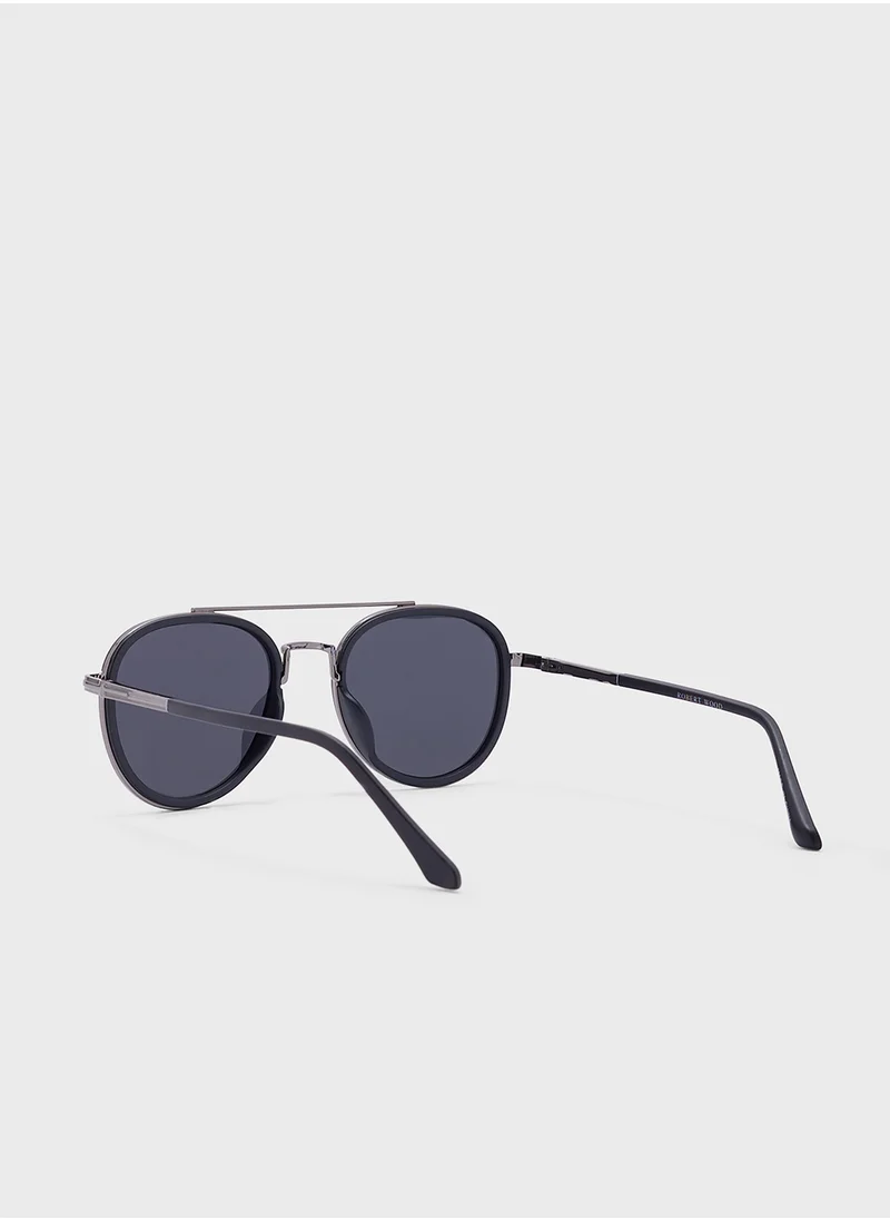 Robert Wood Polarized Lens With Spring Arms Aviator Sunglasses