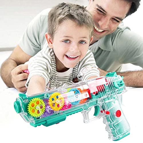 VGRASSP Concept Musical Transparent Glow Gear Gun with 3D Lights and Music Pretend Play Toy Gun for 2 to 5 Year Kids Baby Toy, Multi Color (Transparent Gun) - Image 4