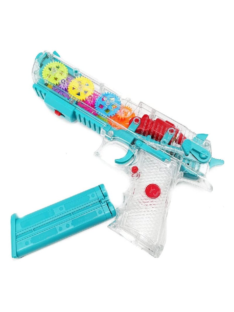VGRASSP Concept Musical Transparent Glow Gear Gun with 3D Lights and Music Pretend Play Toy Gun for 2 to 5 Year Kids Baby Toy, Multi Color (Transparent Gun) - Image 3