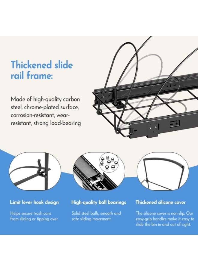 Insputer Pull Out Trash Can Slide Under Cabinet - 44D×25W×42H cm Not Included Can - Image 3