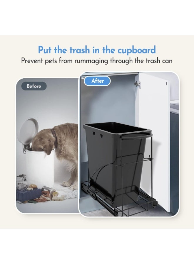 Insputer Pull Out Trash Can Slide Under Cabinet - 44D×25W×42H cm Not Included Can - Image 2