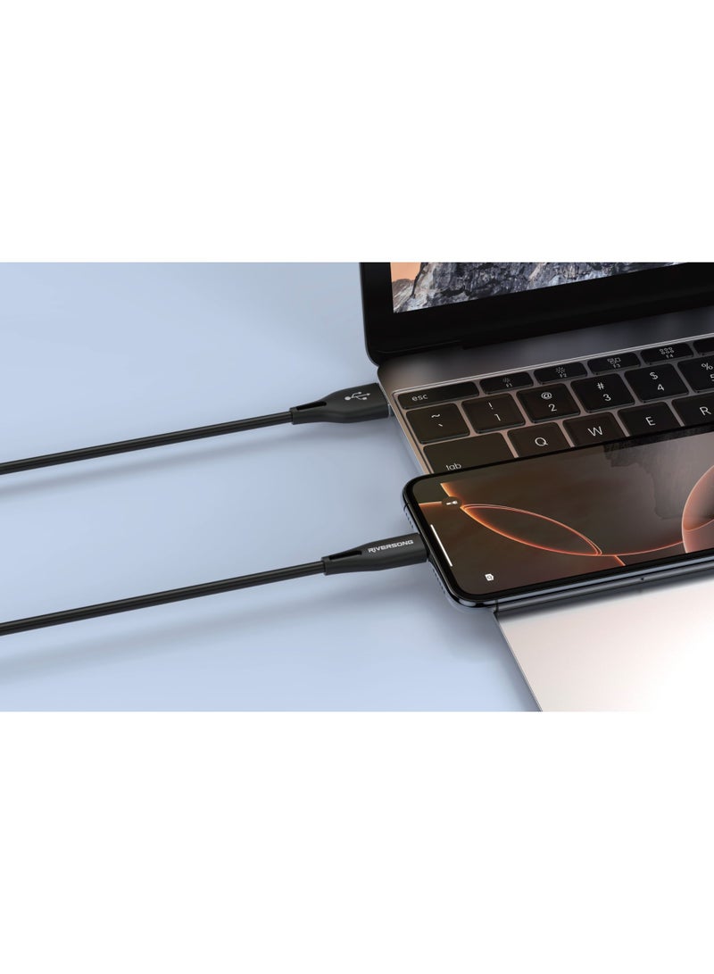 RIVERSONG USB-A to Lightning Cable 1m, Fast Charging iPhone Cable 2.4A, 480 Mbps Data Transfer, Durable TPE, 5000+ Bend Lifespan, iPhone/iPad Charger Cord, CL92 - Image 2