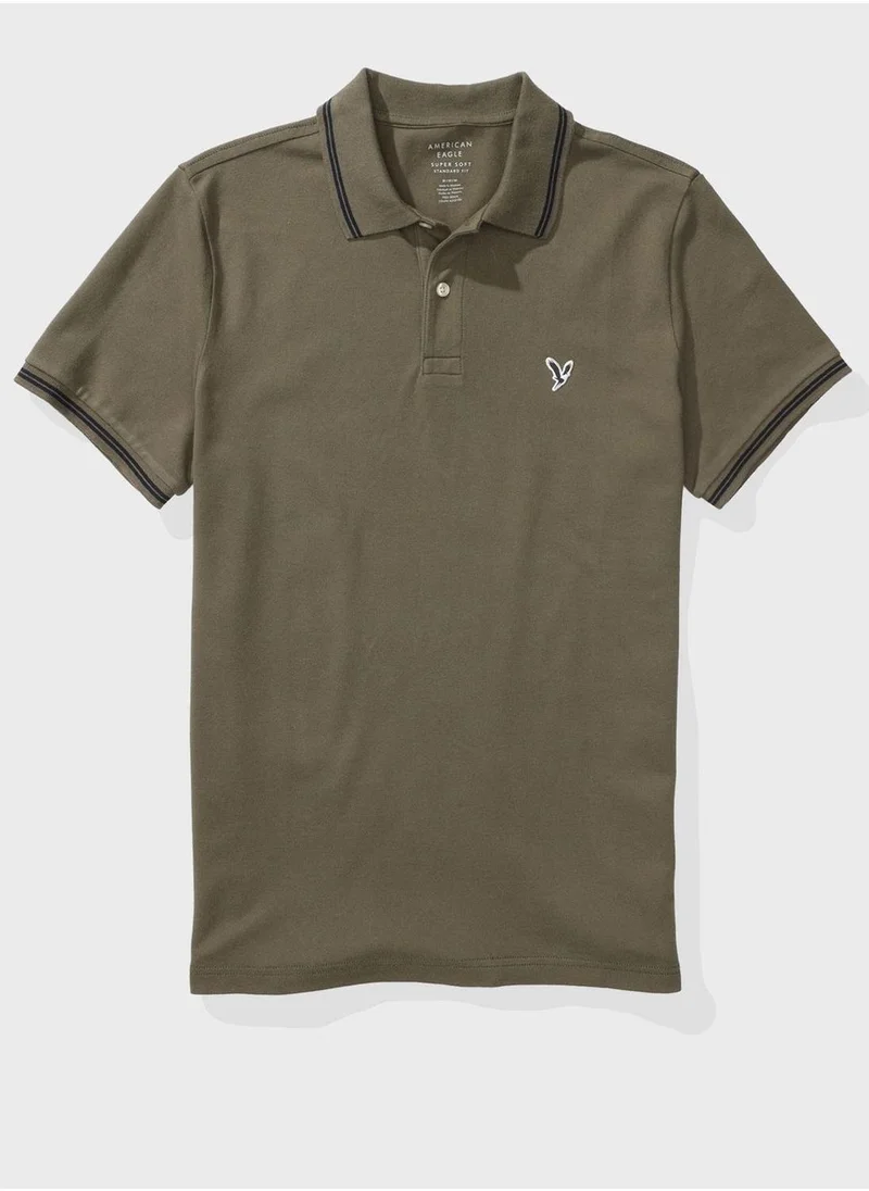 American Eagle Logo Pique Polo