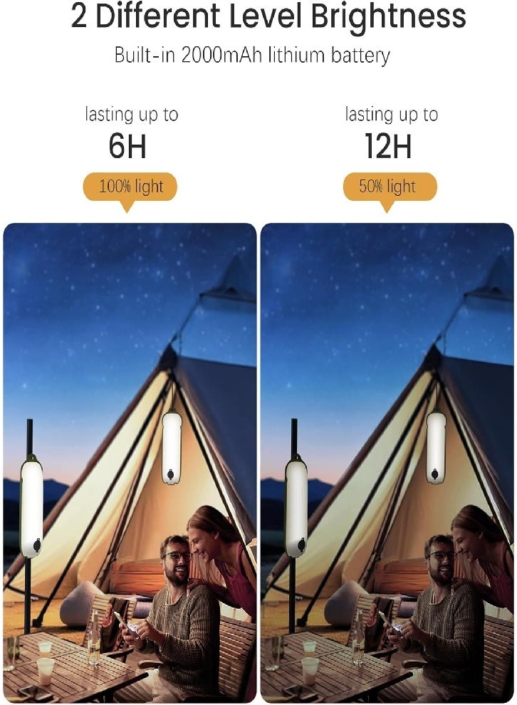 فانوس تخييم قابل لإعادة الشحن، 4 أوضاع إضاءة قابلة للطي والنفخ، ضوء خيمة محمول مقاوم للماء IP66 للاستخدام الداخلي والخارجي في حالات انقطاع التيار الكهربائي في حالات الطوارئ، والمشي لمسافات طويلة، وحمل حقائب الظهر، وصيد الأسماك - Image 4