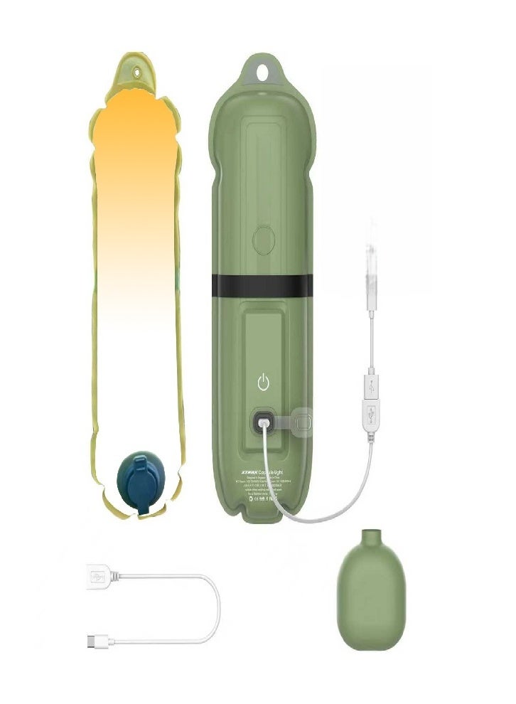 فانوس تخييم قابل لإعادة الشحن، 4 أوضاع إضاءة قابلة للطي والنفخ، ضوء خيمة محمول مقاوم للماء IP66 للاستخدام الداخلي والخارجي في حالات انقطاع التيار الكهربائي في حالات الطوارئ، والمشي لمسافات طويلة، وحمل حقائب الظهر، وصيد الأسماك - Image 1