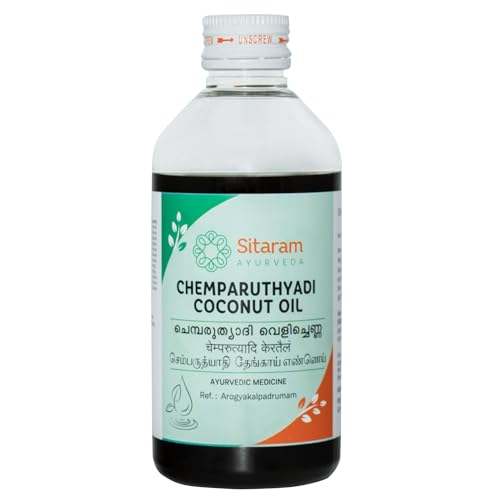Sitaram Ayurveda Chemparuthyadi Keratailam | Ayurvedic Head & Body Oil for Kids & Adults | Nourishes Skin & Scalp | Supports Healthy-Looking Hair | 100% Natural Herbal Oil | 200ml - Image 1
