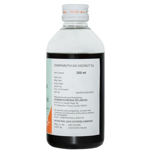 Sitaram Ayurveda Chemparuthyadi Keratailam | Ayurvedic Head & Body Oil for Kids & Adults | Nourishes Skin & Scalp | Supports Healthy-Looking Hair | 100% Natural Herbal Oil | 200ml - Image 2