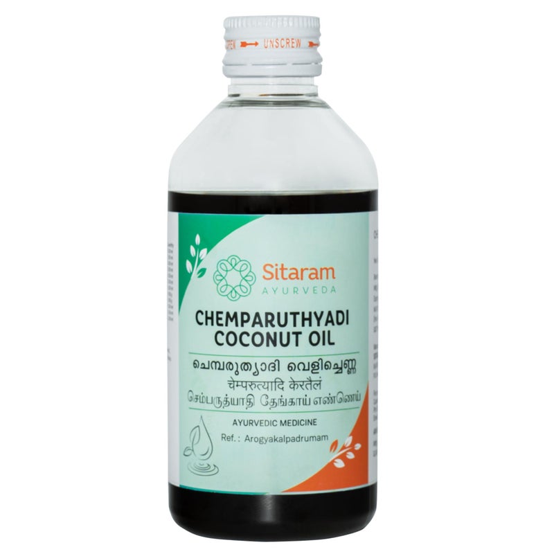 Sitaram Ayurveda Chemparuthyadi Keratailam | Ayurvedic Head & Body Oil for Kids & Adults | Nourishes Skin & Scalp | Supports Healthy-Looking Hair | 100% Natural Herbal Oil | 200ml - Image 5