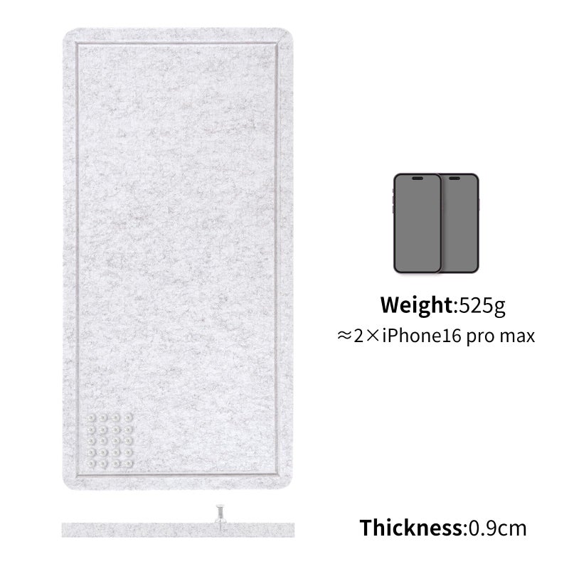 lightomorrow Bulletin Board, 35 x 17 1/2 inches Felt Board - Decorative Pin Board, Cork Board Alternative for Wall, Foldable Picture Board Self-Adhesive Vision Board Prayer Board with 20 Pushpins - Marble White - Image 5