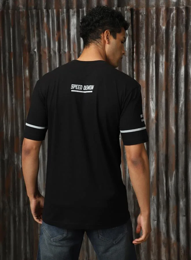 HIGH STAR Graphic Print Cotton Relaxed Fit T-Shirt by Styli