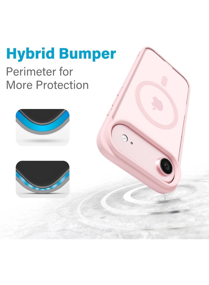 أكاليكس جراب مغناطيسي شفاف لهاتف iPhone 17 Air، متوافق مع iPhone 17 Air مع MagSafe، غطاء خلفي شفاف مقاوم للصدمات، (وردي) - Image 5
