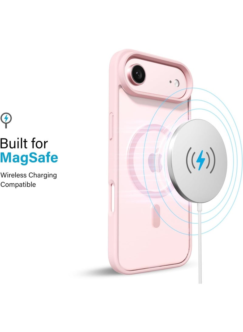 أكاليكس جراب مغناطيسي شفاف لهاتف iPhone 17 Air، متوافق مع iPhone 17 Air مع MagSafe، غطاء خلفي شفاف مقاوم للصدمات، (وردي) - Image 2
