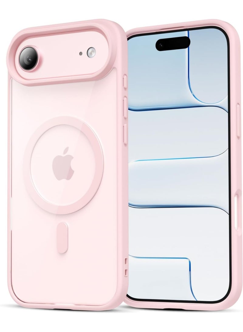 أكاليكس جراب مغناطيسي شفاف لهاتف iPhone 17 Air، متوافق مع iPhone 17 Air مع MagSafe، غطاء خلفي شفاف مقاوم للصدمات، (وردي) - Image 1