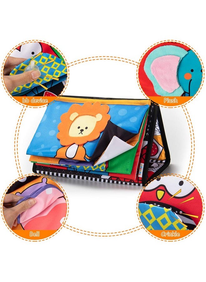 Tummy Time Mirror Newborn Toys Infant Toys 0-3 Months Brain Developmental Baby Mirror Tummy Time Toys With Cloth Book&Teethers,High Contrast Black And White Baby Toys 4 6 9 12 Month Sensory Toy