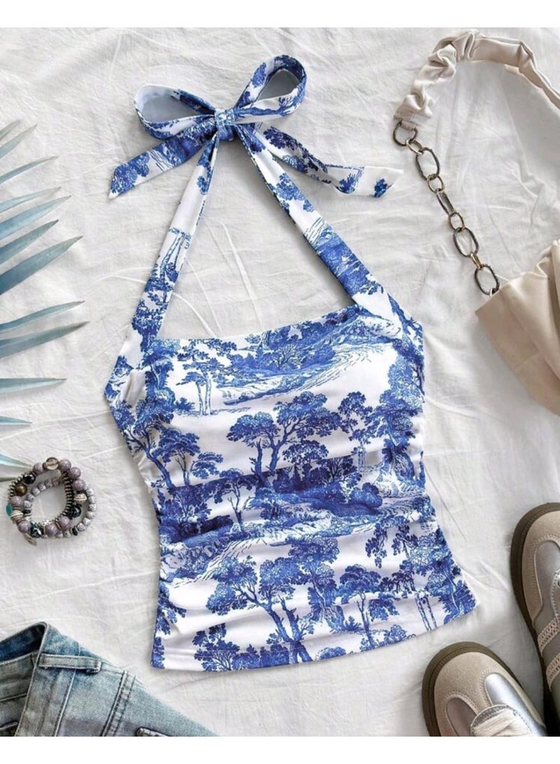 SHEIN Women's Vacation Halter Neck TOP - Image 2