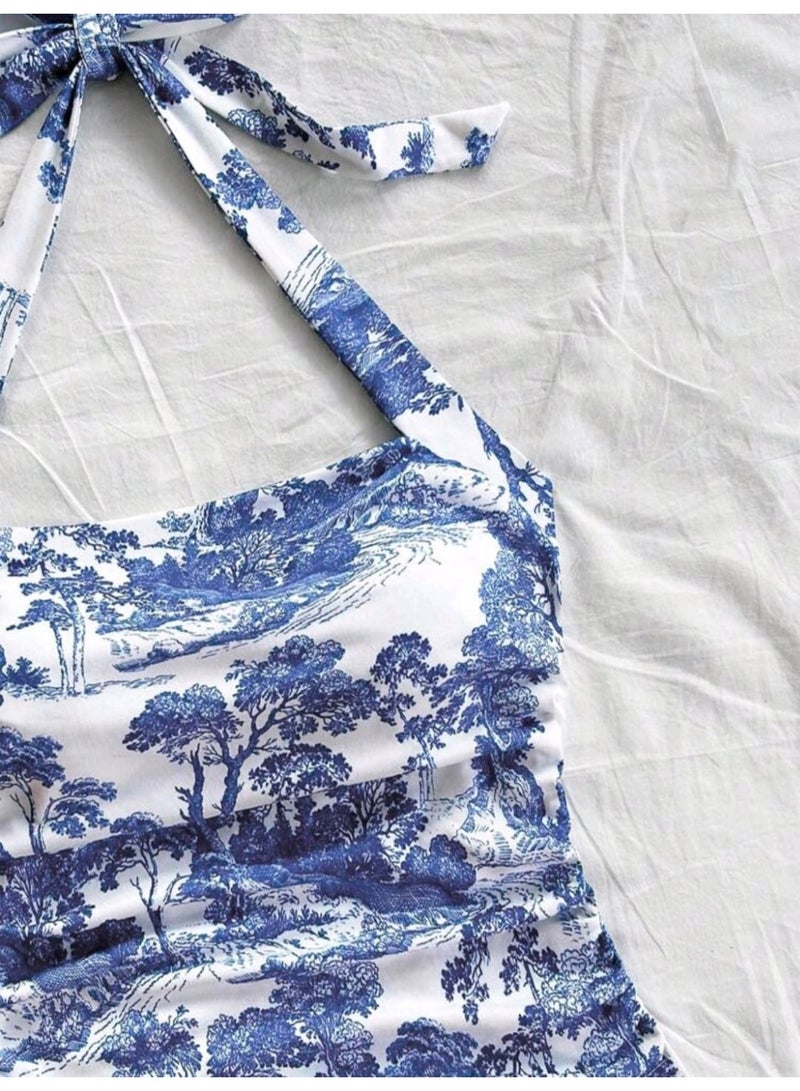 SHEIN Women's Vacation Halter Neck TOP - Image 3