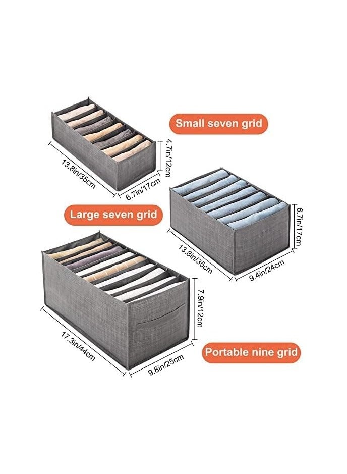 Generic 3Pcs Clothes Drawer Organizer, Foldable, Wardrobe Storage Organizer Grids, Storage Organizer, Washable, Drawer Divider for Jeans, Trousers, Pants, T-shirt, Legging, Skirts.  - Image 2