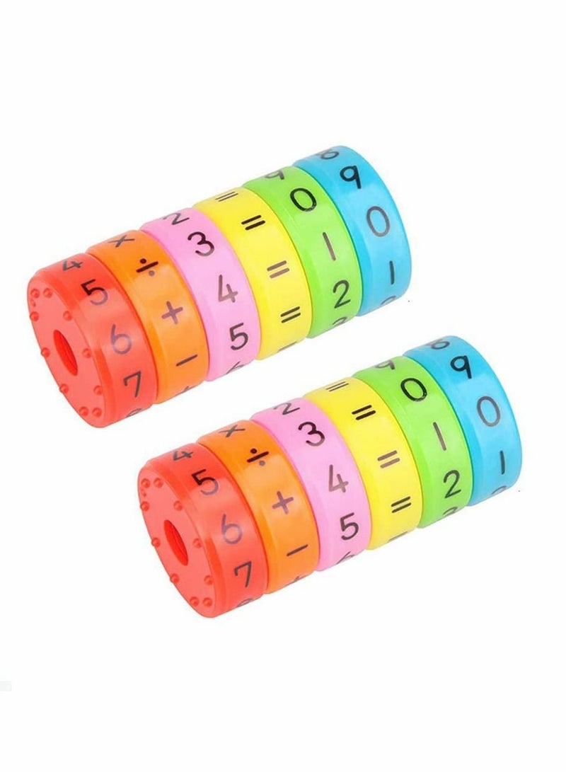 2 Pcs Magnetic Arithmetic Learning Toy, Cylinder Numbers Toys, Intelligence Brain Developing Toy, Children Number Game Blocks, DIY Magnetic Math Toy - Image 1