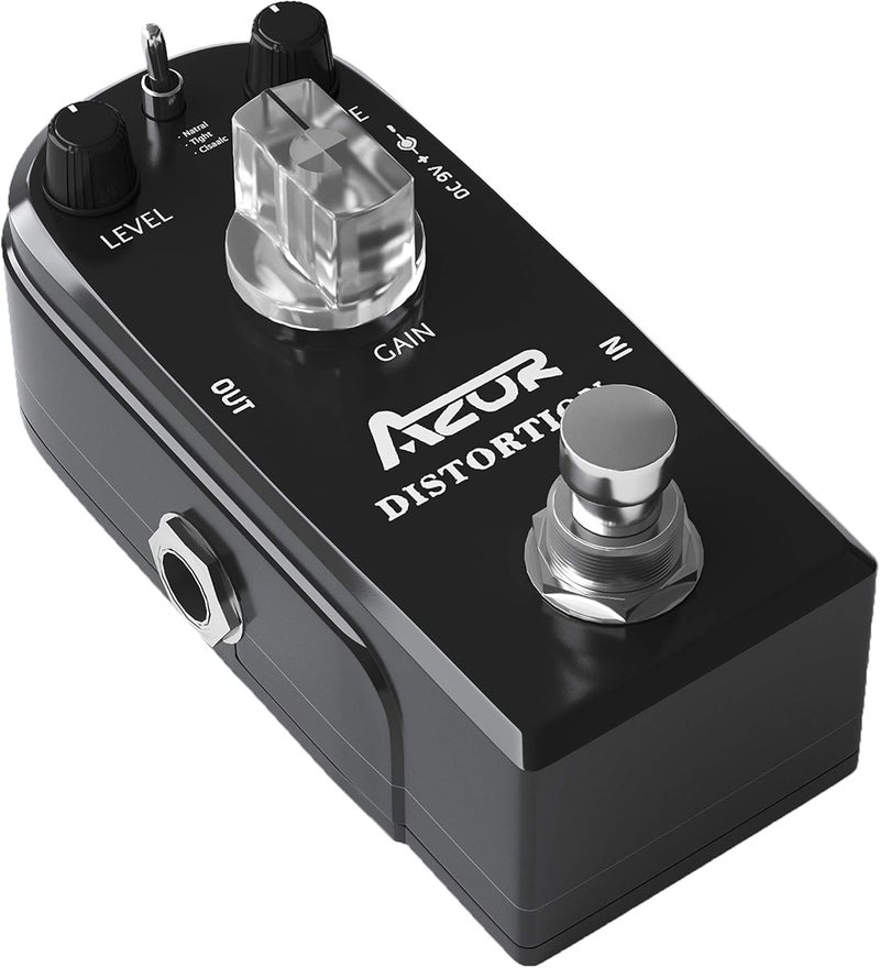 Azor Distortion Guitar Effect Pedal 3 Modes Natural, Tight, Classic for Electric Guitar True Bypass AP-302 - Image 5