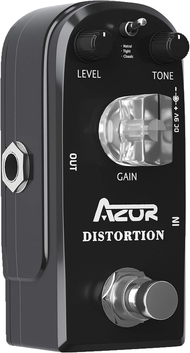 Azor Distortion Guitar Effect Pedal 3 Modes Natural, Tight, Classic for Electric Guitar True Bypass AP-302 - Image 1