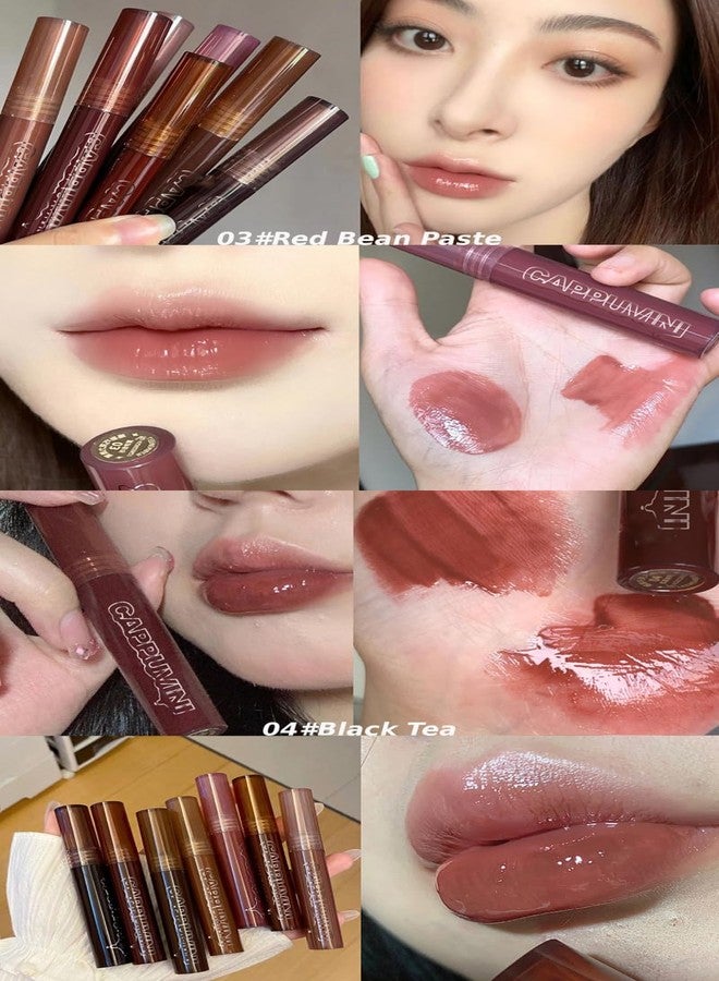 Cappuvini Moist Shiny Chocolate Lip Gloss | Long-Lasting Shine for Soft, Smooth, Subtle Glam | Glossy Finish with Moisture & Submissive Soft Lip Feel | Feather-Light, Non-Greasy | Trendy Nude, Pink, and Brown Shades | Light Texture Liquid Lipstick for Women & Teens (07# Dark Chocolate, 3g) - Image 4