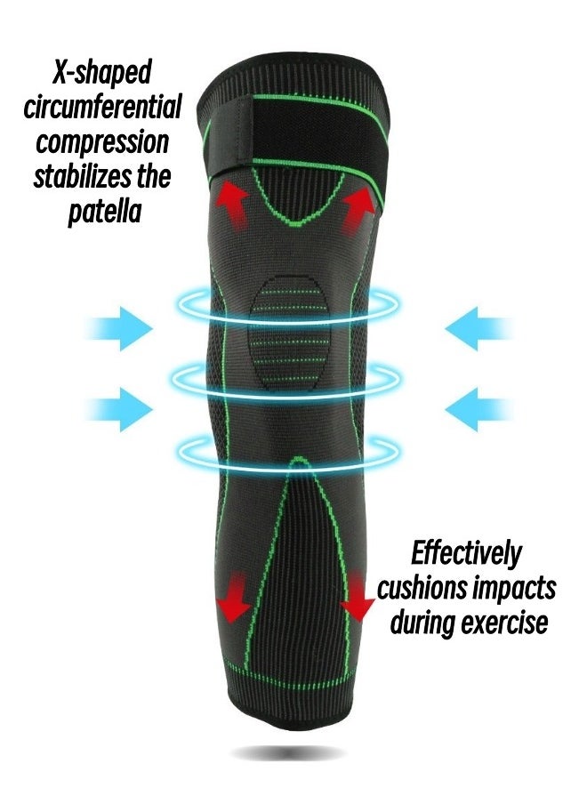 Umiwin - 2-Piece Knee Pads Men's and Women's Knee Brace Knee Compression Sleeves for Running Basketball Weightlifting Gym Workout Pain Relief Knee Pads for Pain Relief Adjustable Elastic Knee Pads Black XL - Image 1