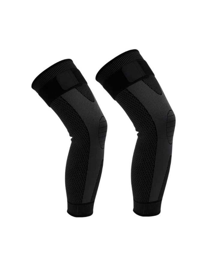 Umiwin - 2-Piece Knee Pads Men's and Women's Knee Brace Knee Compression Sleeves for Running Basketball Weightlifting Gym Workout Pain Relief Knee Pads for Pain Relief Adjustable Elastic Knee Pads Black XL - Image 1