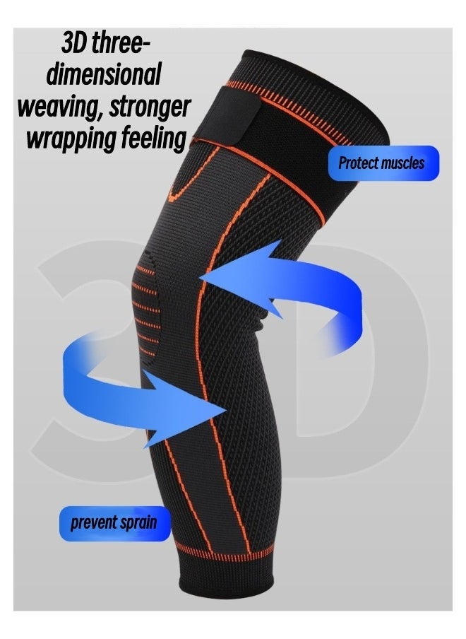 Umiwin - 2-Piece Knee Pads Men's and Women's Knee Brace Knee Compression Sleeves for Running Basketball Weightlifting Gym Workout Pain Relief Knee Pads for Pain Relief Adjustable Elastic Knee Pads Black XL - Image 1