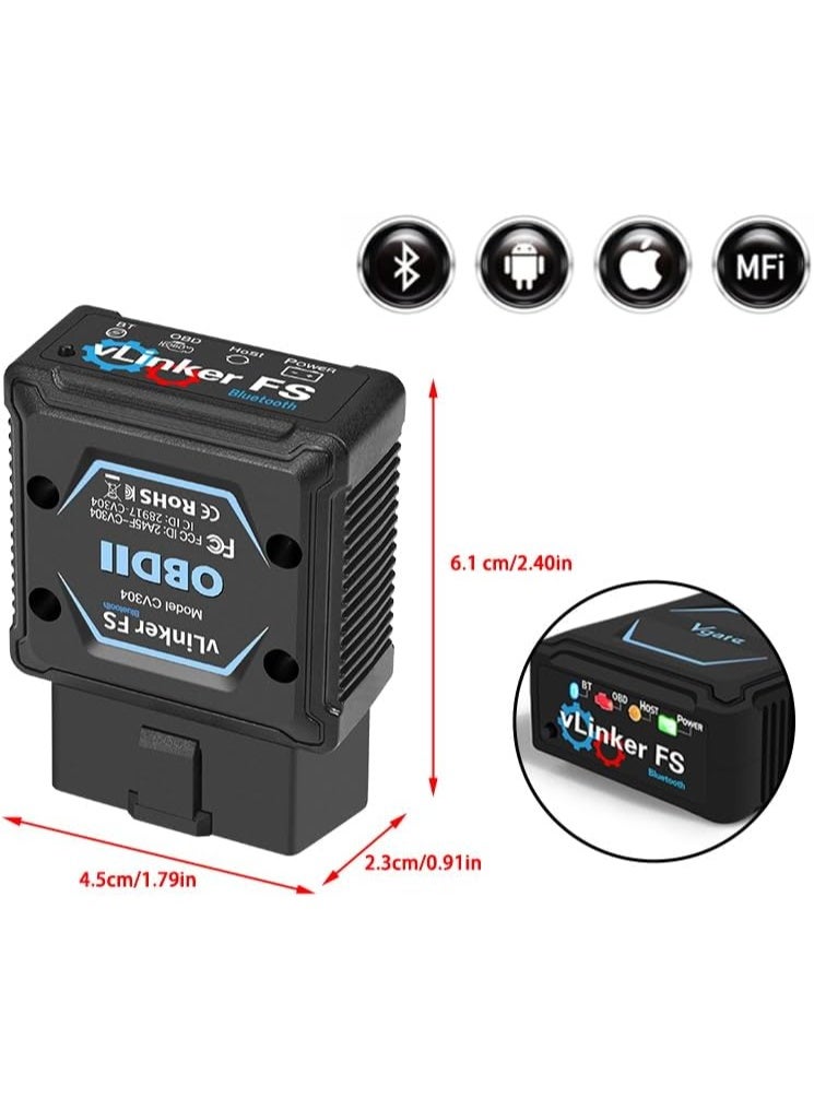 Vgate vLinker FS Bluetooth OBD2 Car Diagnostic Tool OBD2 Automotive Scanner MS-CAN Work for iOS/Android/Windows