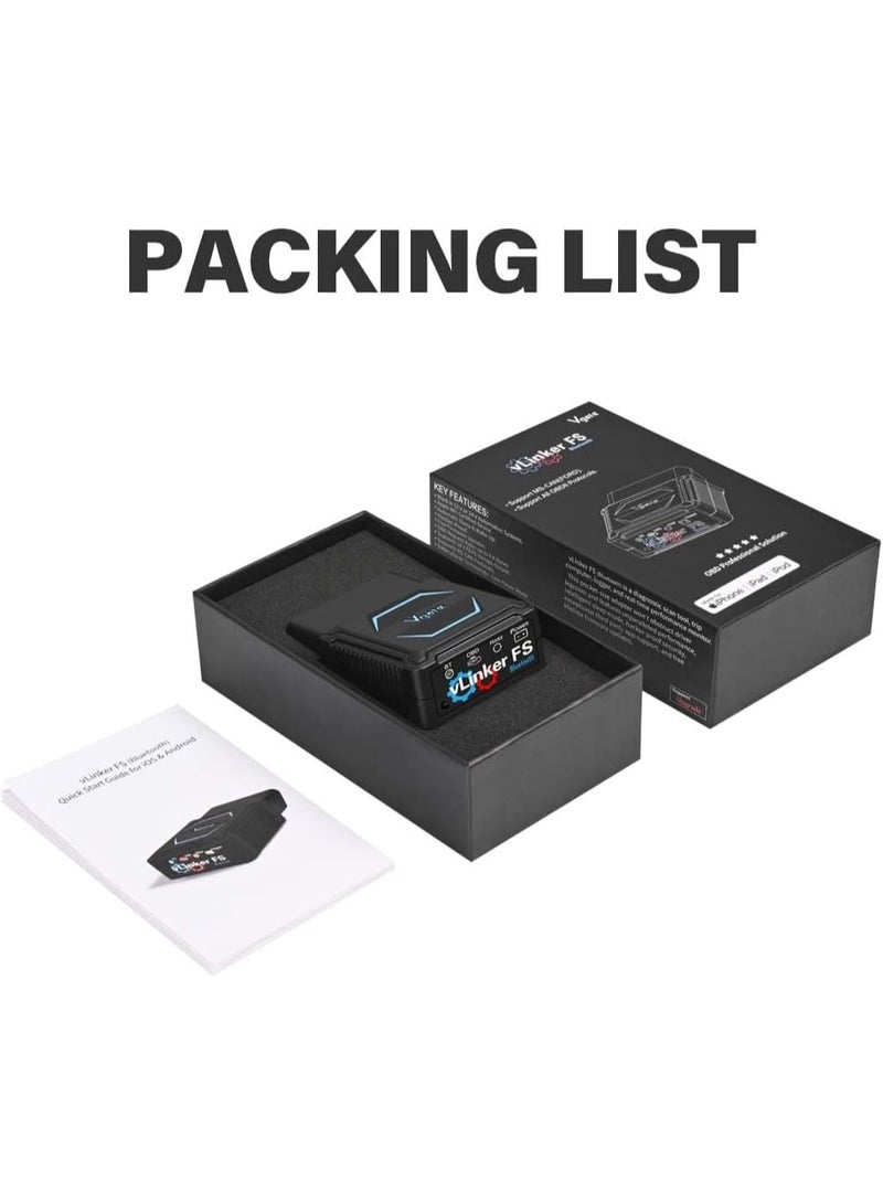 Vgate vLinker FS Bluetooth OBD2 Car Diagnostic Tool OBD2 Automotive Scanner MS-CAN Work for iOS/Android/Windows