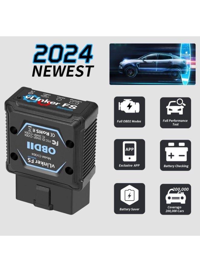 Vgate vLinker FS Bluetooth OBD2 Car Diagnostic Tool OBD2 Automotive Scanner MS-CAN Work for iOS/Android/Windows