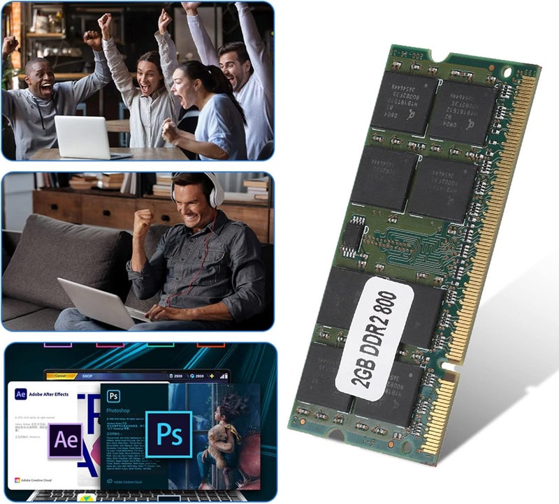 DDR2 2GB 800MHz Notebook Memory, PC2-6400 RAM for Intel Laptops, 200 - Pin DDR2 SODIMM Module with 1.8V Low Power Consumption for ThinkPad dv Series - Image 2