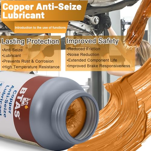 BTAS Copper Anti Seize Grease Lubricant High Temp Never Antiseize Compound for Spark Plug Bolts 8 oz - Image 2