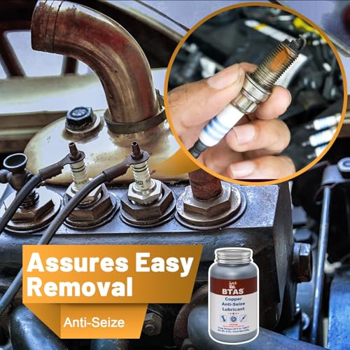 BTAS Copper Anti Seize Grease Lubricant High Temp Never Antiseize Compound for Spark Plug Bolts 8 oz - Image 4